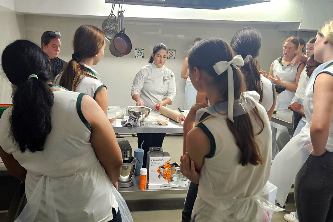 chef Shannon demos for Danville Girls